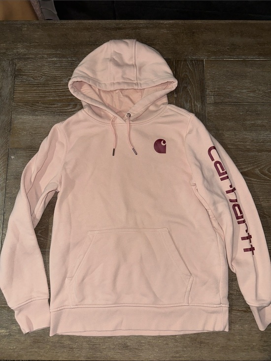 Carhartt Tops - Carhartt Light Pink Hoodie with Maroon Logo